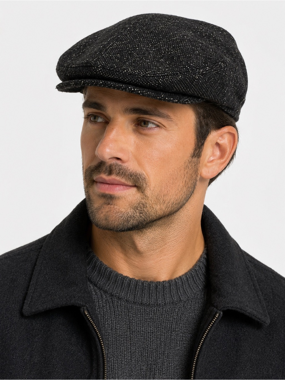 Lake of the Isles Men Tweed Wool Blend Flat Cap Snap Brim Ivy Hat Grandpa Classi